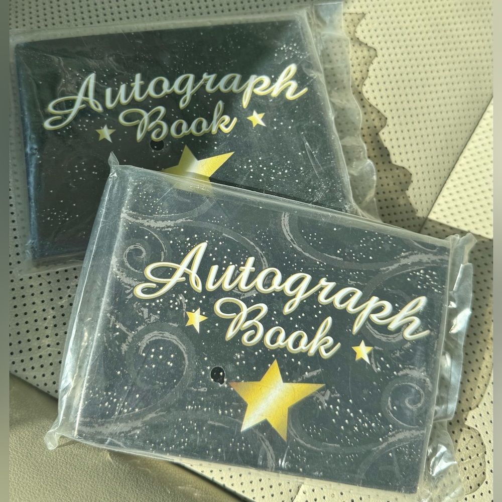 2 Autograph Books w/Black Gold Star design New in sealed Packaging